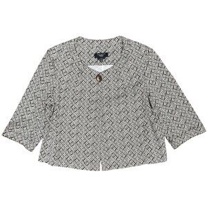 NWOT Women's TALBOTS Petites Stretch Mosaic Brown/White Blazer | Size 14P‎